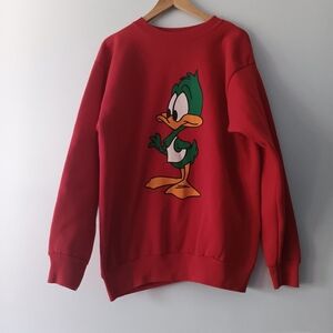 Play By Play 1993 Plucky Duck Tiny Toons Red Sweatshirt XL